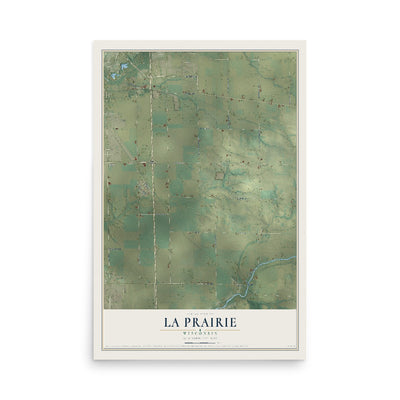 Map of La Prairie, Wisconsin, 12 x 18 inch unframed archival matte print