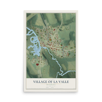 Map of La Valle, Wisconsin, 12 x 18 inch unframed archival matte print