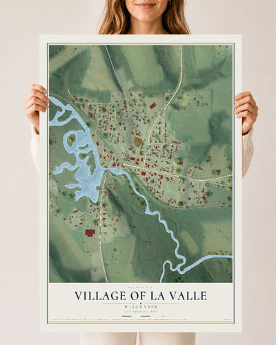Map of La Valle, Wisconsin, 24 x 36 inch unframed archival matte print