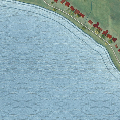 Close-up of the map of Lac La Belle, Wisconsin print showing street and building detail