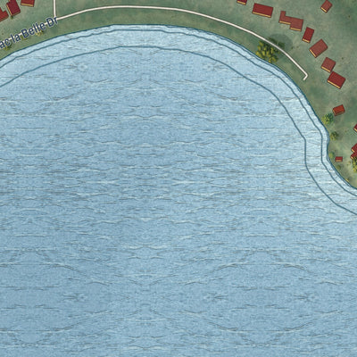 Second close-up of the map of Lac La Belle, Wisconsin print showing more streets and buildings