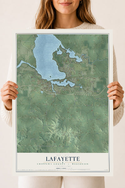 Map of Lafayette, Chippewa County, Wisconsin, 18 x 24 inch unframed archival matte print
