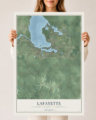 Map of Lafayette, Chippewa County, Wisconsin, 24 x 36 inch unframed archival matte print