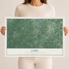 Map of Lake, Price County, Wisconsin, 12 x 18 inch unframed archival matte print
