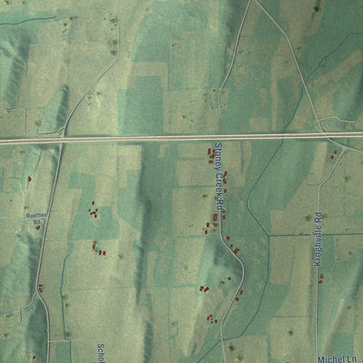 Second close-up of the map of the Town of Lake Mills, Wisconsin print showing more streets and buildings