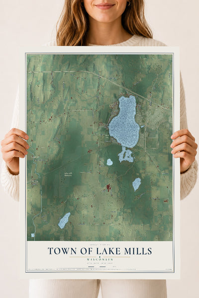 Map of the Town of Lake Mills, Wisconsin, 18 x 24 inch unframed archival matte print