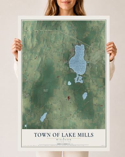 Map of the Town of Lake Mills, Wisconsin, 24 x 36 inch unframed archival matte print