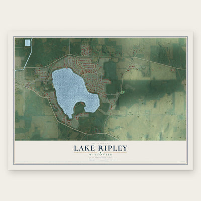 Lake Ripley, Wisconsin map print, the full design