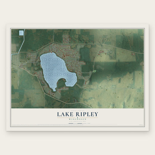 Lake Ripley, Wisconsin map print, the full design