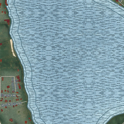 Close-up of the map of Lake Ripley, Wisconsin print showing street and building detail