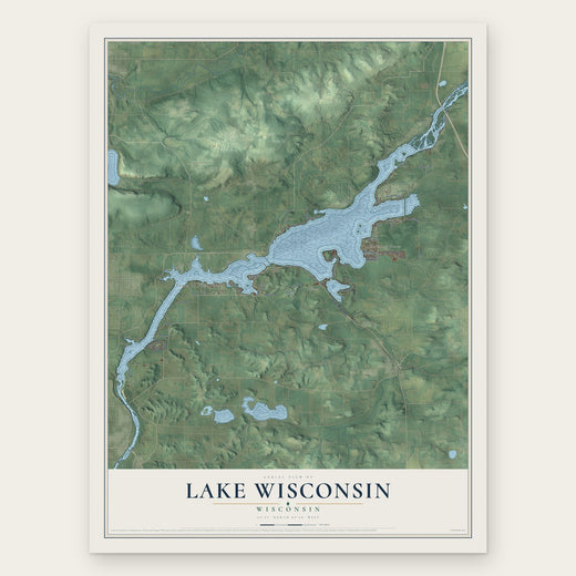 Lake Wisconsin, Wisconsin map print, the full design
