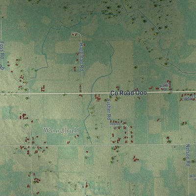 Second close-up of the map of Lamartine, Wisconsin print showing more streets and buildings