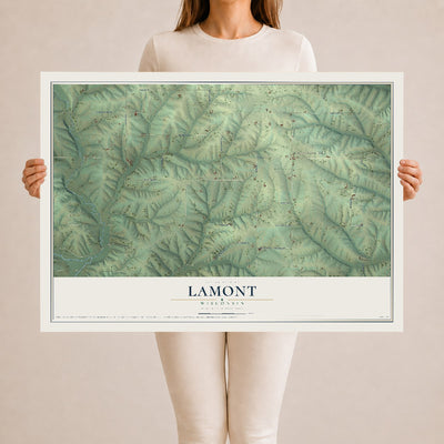 Map of Lamont, Wisconsin, 24 x 36 inch unframed archival matte print