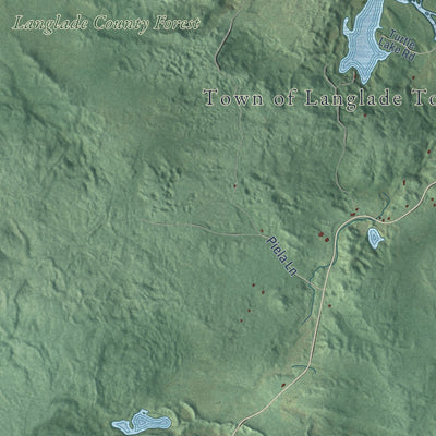 Second close-up of the map of Langlade, Wisconsin print showing more streets and buildings