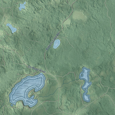 Second close-up of the map of Laona, Wisconsin print showing more streets and buildings