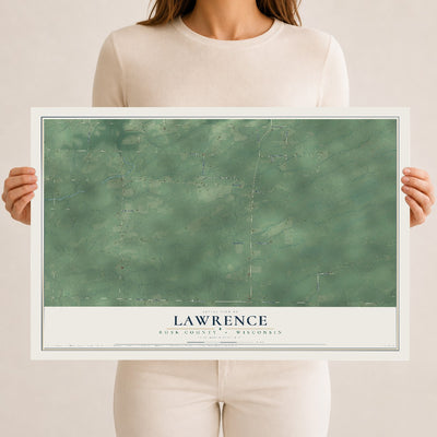 Map of Lawrence, Rusk County, Wisconsin, 12 x 18 inch unframed archival matte print