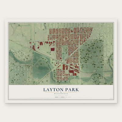 Layton Park, Wisconsin map print, the full design