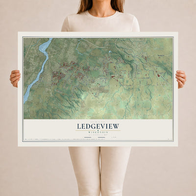 Map of Ledgeview, Wisconsin, 24 x 36 inch unframed archival matte print