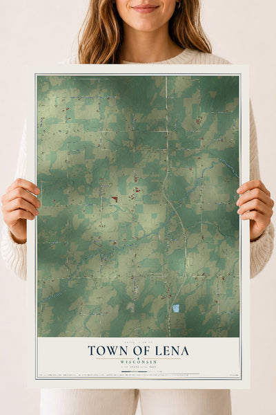 Map of the Town of Lena, Wisconsin, 18 x 24 inch unframed archival matte print