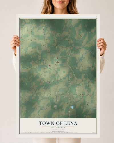 Map of the Town of Lena, Wisconsin, 24 x 36 inch unframed archival matte print