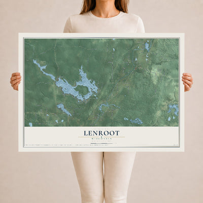 Map of Lenroot, Wisconsin, 24 x 36 inch unframed archival matte print