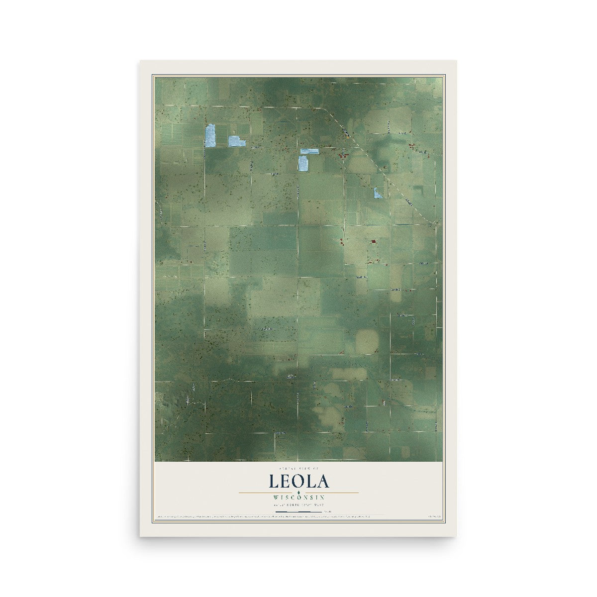 Map of Leola, Wisconsin, 12 x 18 inch unframed archival matte print