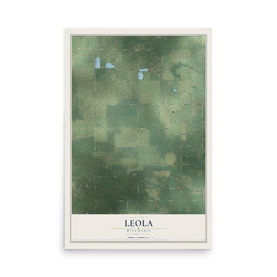 Map of Leola, Wisconsin, 12 x 18 inch unframed archival matte print