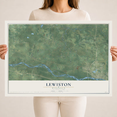 Map of Lewiston, Wisconsin, 18 x 24 inch unframed archival matte print