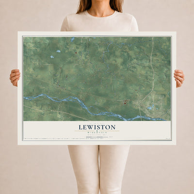 Map of Lewiston, Wisconsin, 24 x 36 inch unframed archival matte print