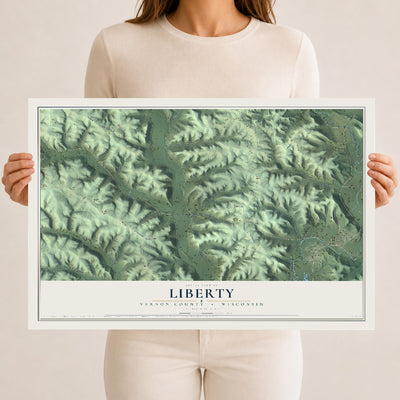 Map of Liberty, Vernon County, Wisconsin, 12 x 18 inch unframed archival matte print