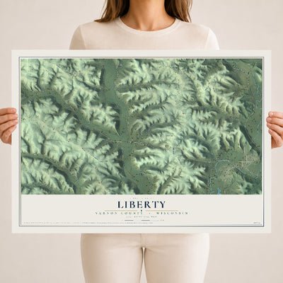 Map of Liberty, Vernon County, Wisconsin, 18 x 24 inch unframed archival matte print