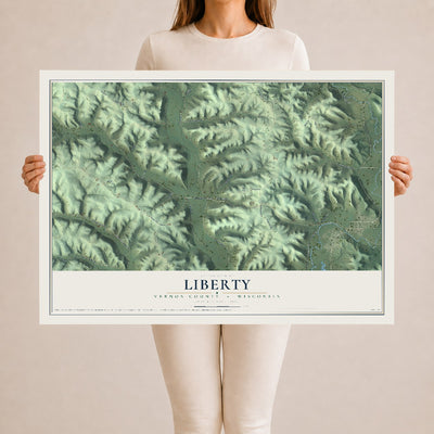 Map of Liberty, Vernon County, Wisconsin, 24 x 36 inch unframed archival matte print