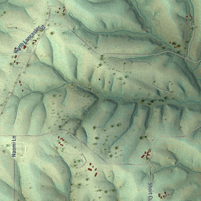Second close-up of the map of Liberty, Grant County, Wisconsin print showing more streets and buildings