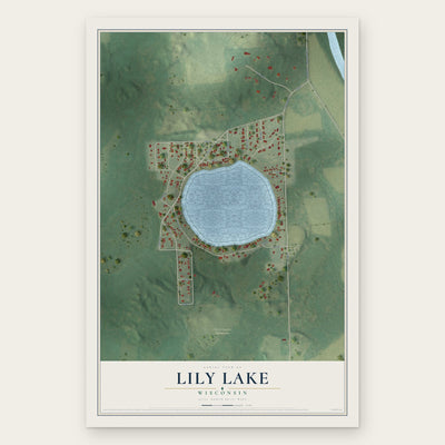 Lily Lake, Wisconsin map print, the full design