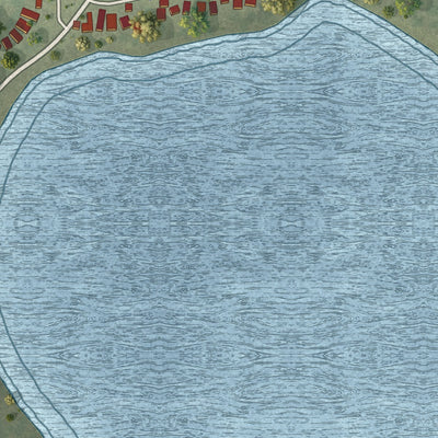 Close-up of the map of Lily Lake, Wisconsin print showing street and building detail
