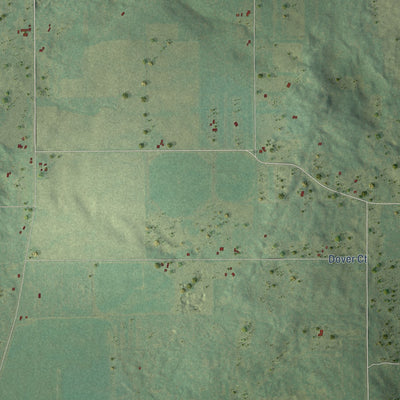 Second close-up of the map of Lincoln, Adams County, Wisconsin print showing more streets and buildings