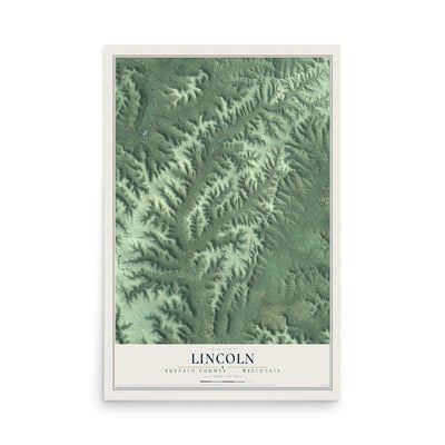 Map of Lincoln, Buffalo County, Wisconsin, 12 x 18 inch unframed archival matte print