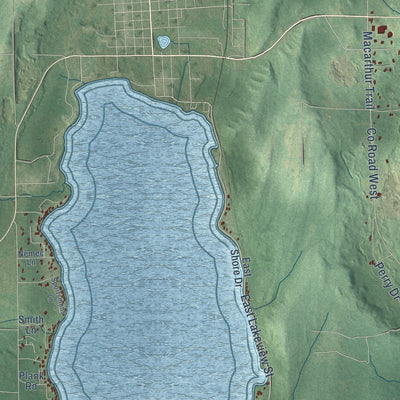 Close-up of the map of Lincoln, Forest County, Wisconsin print showing street and building detail