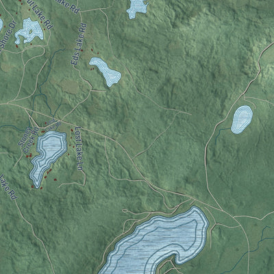 Second close-up of the map of Lincoln, Forest County, Wisconsin print showing more streets and buildings