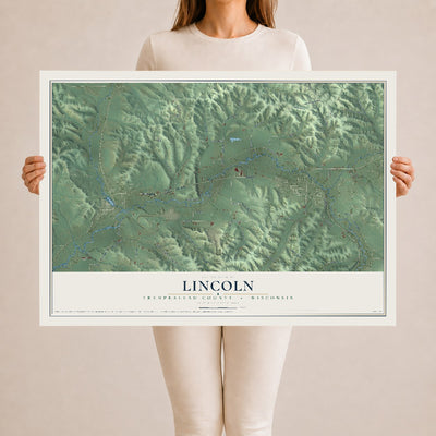 Map of Lincoln, Trempealeau County, Wisconsin, 24 x 36 inch unframed archival matte print