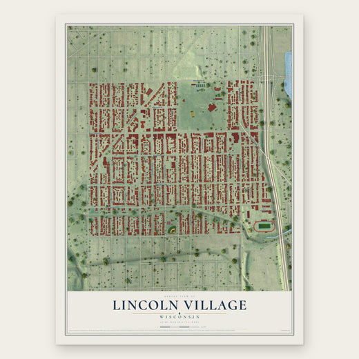 Lincoln Village, Wisconsin map print, the full design