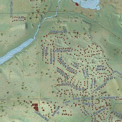 Close-up of the map of Lisbon, Waukesha County, Wisconsin print showing street and building detail