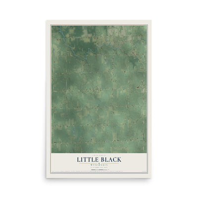 Map of Little Black, Wisconsin, 12 x 18 inch unframed archival matte print