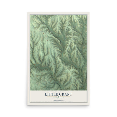 Map of Little Grant, Wisconsin, 12 x 18 inch unframed archival matte print