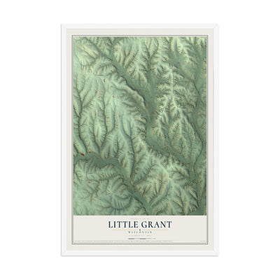 Map of Little Grant, Wisconsin, 12 x 18 inch print in a white wood frame