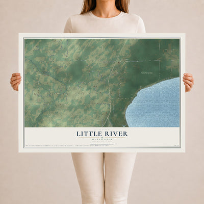 Map of Little River, Wisconsin, 24 x 36 inch unframed archival matte print