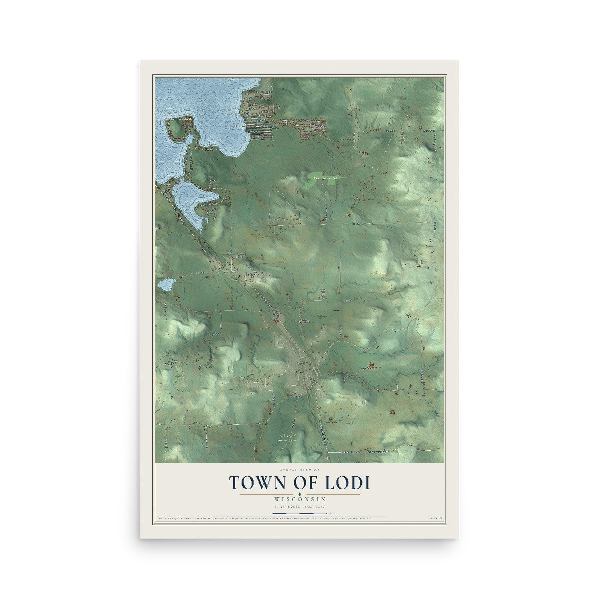Map of the Town of Lodi, Wisconsin, 12 x 18 inch unframed archival matte print