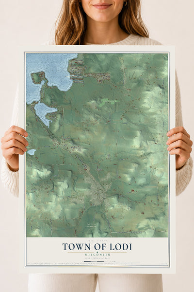 Map of the Town of Lodi, Wisconsin, 18 x 24 inch unframed archival matte print