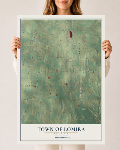Map of the Town of Lomira, Wisconsin, 24 x 36 inch unframed archival matte print