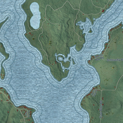 Close-up of the map of Long Lake, Washburn County, Wisconsin print showing street and building detail